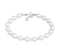 Nenalina Damen Armband aus Perlen (6 mm), Perlenarmband mit Silber Elemente, Armband für Frauen aus 925 Sterling Silber, Länge 16-19 cm