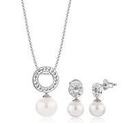 Nenalina Schmuckset »Kreis Swarovski® Kristallen Perlen 925 Silber«