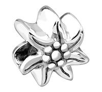Charm-Einhänger NENALINA "Nenalina Charm Edelweiss Bead Blume 925 Silber", silber, Charms, Damen, ohne Stein, Silber 925 (Sterlingsilber) (97219432-0) silber