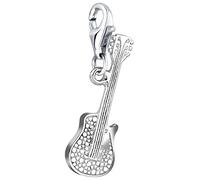 Nenalina, Charm Gitarren-Anhänger Musik Instrument Song 925 Silber in silber, Schmuck für Damen Gr. OneSize