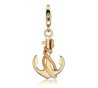 Nenalina goldener Anker Karabiner Charm Anhänger für Bettelarmband aus 925 Sterling Silber 0403511720