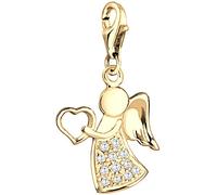 Nenalina goldener Herz Engel Karabiner Charm Anhänger für Bettelarmband aus 925 Sterling Silber 0403971319