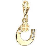 Nenalina goldener Hufeise Karabiner Charm Anhänger für Bettelarmband aus 925 Sterling Silber 0403790419
