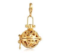 Nenalina goldener Klangkugel Karabiner Charm Anhänger für Bettelarmband aus 925 Sterling Silber 0404740620