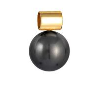 Nenalina Goldener Schmuck Perlen-Anhänger in 925 Sterling Silber mit schwarzer Perle (12 mm) für Damen Kette oder Halskette, Farbe: schwarz, 0508252020