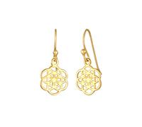 Nenalina Hänger Blume des Lebens Ornament 925 Silber goldfarben Damen