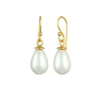 Nenalina Hänger Muschelkernperle Oval Klassisch 925 Silber goldfarben Damen