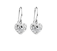 Paar Ohrhänger NENALINA "Herz Ohrhänger 925 Silber, mit Kristallen von Swarovski", silber, Ohrringe, Damen, onesize,mit Steinen, Silber 925 (Sterlingsilber) (22003256-0) silber