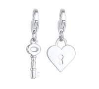 Nenalina Herz Schloss Karabiner Charm Anhänger für Bettelarmband aus 925 Sterling Silber 0408992420