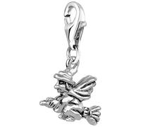 Nenalina - Hexen-Anhänger Halloween Witch Besen 925er Silber Charms & Kettenanhänger Damen