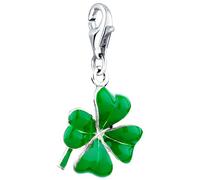 Nenalina Charm-Einhänger »Anhänger Kleeblatt Glück Emaille 925 Silber«