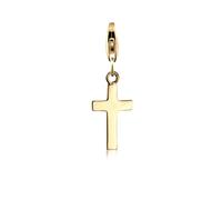 Nenalina Kreuz Charm vergoldet aus 925 Sterling Silber für Damen, passend für alle gängigen Charmträger und Bettelarmband, Farbe Gold, 0401282119