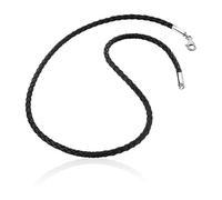 Nenalina Halskette Lederhalsband Basic Kette Kombinierbar 925 Silber (Silber/45 cm)