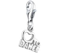 Nenalina Charm-Einhänger »"Love to Dance" Wording Herz 925 Silber«