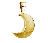 Nenalina Mond Anhänger für Damen Kette oder Halskette gebürstet vergoldet in 925 Sterling Silber, 361306-500