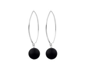 Nenalina Ohrhänger Onyx-Kugel 925 Silber Schwarz Damen