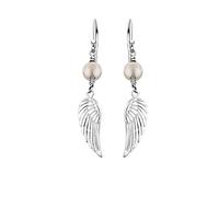 Nenalina Ohrringe Ohrhänger Flügel Süßwasserzuchtperle 925er Silber Silber