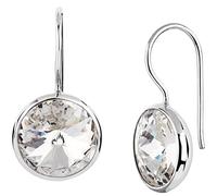 Nenalina Ohrringe Silber 925 Damen Ohrhänger mit Glas Kristall Rivoli 12mm Weiß