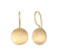 Nenalina Ohrringe Silber 925 Damen Ohrhänger mit Kreis Plättchen Disk gebürstet (14 mm)