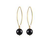 Nenalina Ohrringe Silber 925 Damen Ohrhänger mit Onyx Kugeln schwarz (8 mm)