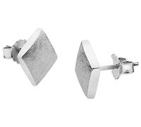 Nenalina Ohrstecker 925 Silber Damen Ohrringe Karo matt gebürstet für Frauen und Mädchen