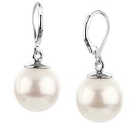 Nenalina Ohrstecker 925 Silber Damen Ohrringe Ohrhänger mit Muschel Perlen 14 mm