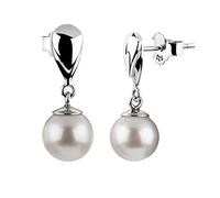 Nenalina Ohrringe Ohrhänger Muschelkernperle Klassisch 925 Silber Silber