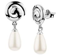 Nenalina Ohrstecker 925 Silber Damen Ohrringe Ohrhänger mit Muschel Perlen Tropfen