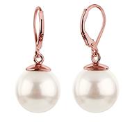 Nenalina Ohrringe Basic Muschelkernperle Klassisch 925 Silber Rosegold