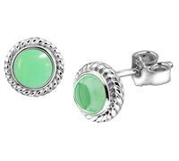 Nenalina Paar Ohrstecker »Grüner Achat Geburtsstein Mai Trend 925 Silber«