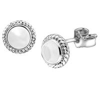 Nenalina Ohrstecker 925 Silber Damen Ohrringe rund mit Geburtsstein Bergkristall weiß für Frauen und Mädchen