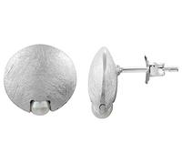 Nenalina Ohrstecker 925 Silber Damen Ohrringe Rund mit Süßwasserperlen weiß für Frauen