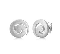 Nenalina Ohrstecker 925 Silber Damen Ohrringe Spirale rund 12mm gebürstet für Frauen und Mädchen