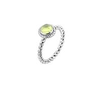 Nenalina Ring Peridot Geburtsstein August Boho Oxid 925 Silber 56 mm Gelb