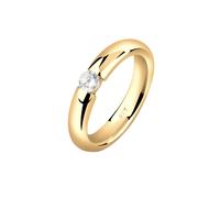 Nenalina Ring Silber 925 Damen Verlobungsring vergoldet Silberring Gold Damenring mit 4 mm weißem Cubic Zirkonia