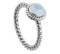 Nenalina Ring Silber 925 Damen Silberring Damenring mit 6 mm Aquamarin Edelstein (blau)