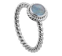 Nenalina Ring Silber 925 Damen Silberring Damenring mit 6 mm Opal-Triplette Edelstein