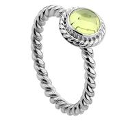 Nenalina Ring Peridot Geburtsstein August Boho Oxid 925 Silber 58 mm Gelb