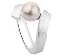 Ring Brushed Synthetische Perle 925 Silber Nenalina Silber 4N285/50X54