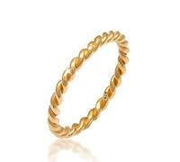 Nenalina Ring Silber 925 Damen vergoldet Silberring 2 mm Damenring polierte Oberfläche Gold Stapelring