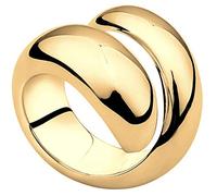 Nenalina, Ring Wickelring Glänzend Modern Statement 925 Silber in gold, Schmuck für Damen Gr. 54 mm