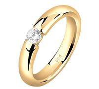 Nenalina Ring Silber 925 Damen Verlobungsring vergoldet Silberring Gold Damenring mit 4 mm weißem Cubic Zirkonia
