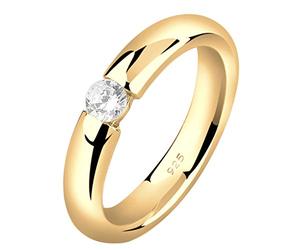 Nenalina Ring Silber 925 Damen Verlobungsring vergoldet Silberring Gold Damenring mit 4 mm weißem Cubic Zirkonia