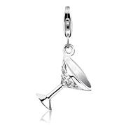 Nenalina Sektglas Karabiner Charm Anhänger für Bettelarmband aus 925 Sterling Silber 716008-019