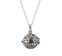 Nenalina Silber Halskette mit Engelsflüsterer Anhänger inkl. Klangkugel | Damen Collier mit Schmuckanhänger | Länge 80cm |925 Sterling Silber | EFS-013