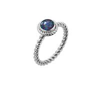 Nenalina Ring Tripletten-Opal Geburtsstein Boho 925 Silber 54 mm Grau