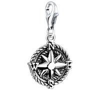 Nenalina Windrose Karabiner Charm Anhänger für Bettelarmband aus 925 Sterling Silber 713146-000