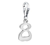 Nenalina Zahl 8 Geburtstag Karabiner Charm Anhänger für Bettelarmband aus 925 Sterling Silber 713263-000