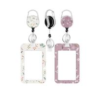 NEO+ Ausziehbarer Schlüsselanhänger, einziehbares Schlüsselband mit 75 cm langer Schnur und Ausweishalter für Büro, Schule, Outdoor, 2 Stück