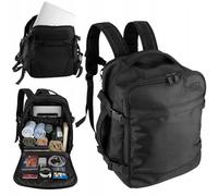 NEO TOOLS 3-in-1 Rucksack Handgepäck Flugzeug 40 x 25 x 20 cm Laptopfach 15 Zoll Schwarz Business Reiserucksack Kabinengepäck Tasche für Büro Montage Arbeit